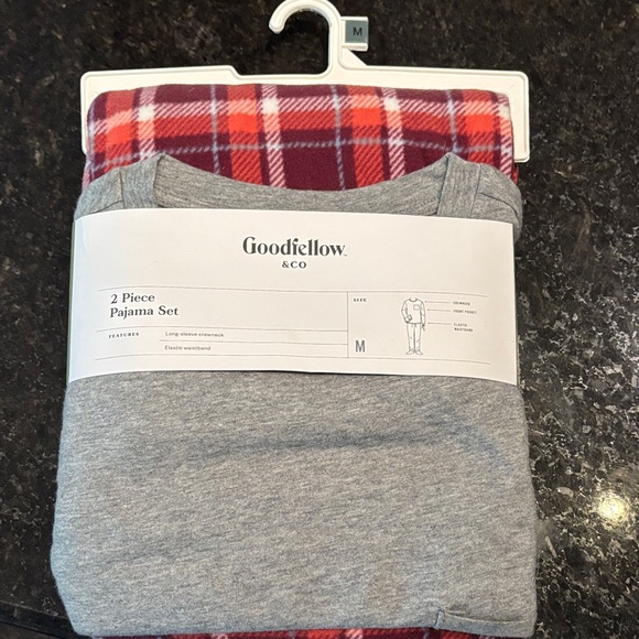 Goodfellow & Co Gray Top and Red Plaid Pajama Set - Picture 1 of 5